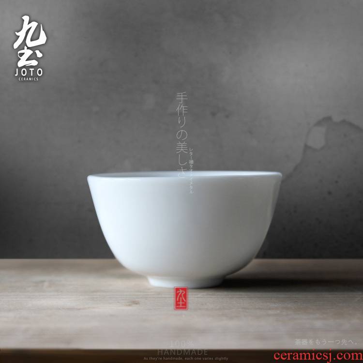 Nine white hand jingdezhen high white glazed ceramic cups kung fu small soil sample tea cup tea with cups of tea cups
