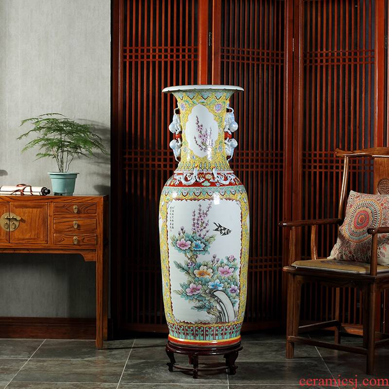 Jingdezhen hand - made pastel imitation antique ceramics large sitting room decorate the study of large vase collection furnishing articles