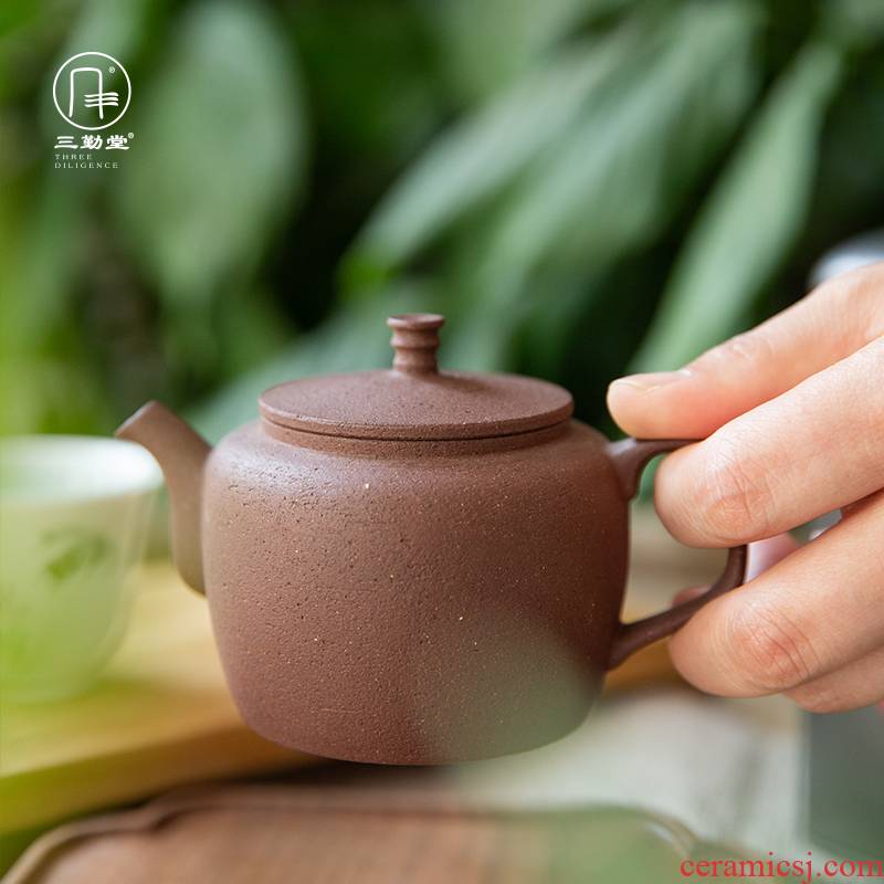 Three frequently hall jingdezhen pure manual clean pot 】 【 famous clay pot of old rock clay pot little teapot kung fu tea set