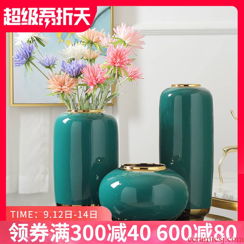 Jingdezhen European vase Nordic light sitting room key-2 luxury ceramic flower arranging flowers is contracted and I new Chinese style porch act the role ofing is tasted