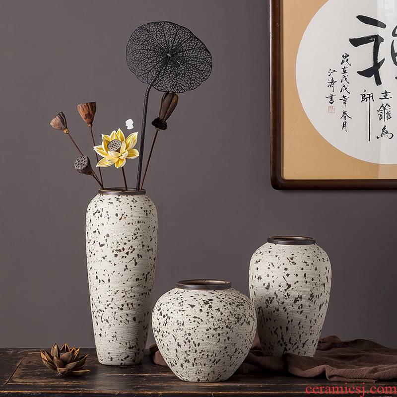 Jingdezhen ceramic vase furnishing articles of I and contracted sitting room porch mesa Chinese style restoring ancient ways zen dried flowers flower arrangement