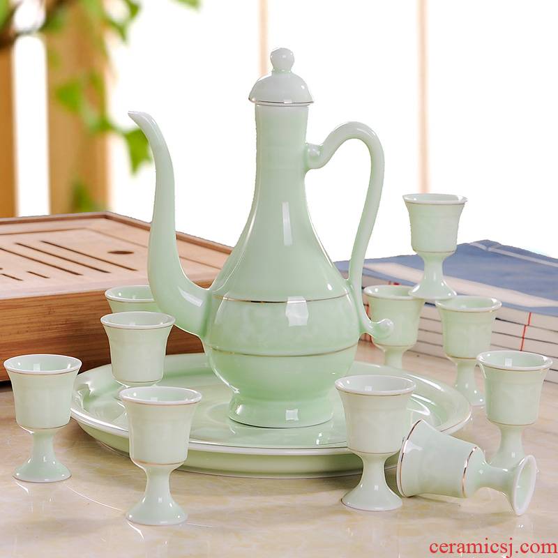 Wine suit household hip antique Chinese jingdezhen ceramics small a small handleless Wine cup white Wine Wine Wine liquor cup