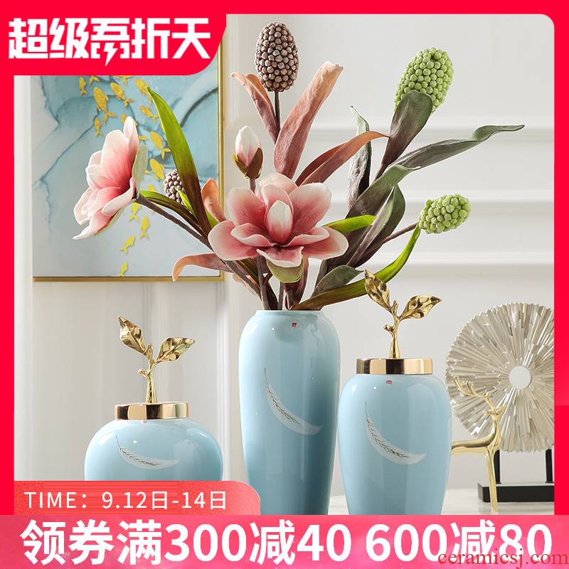 I and contracted style creative hand - made ceramic vase mesa adornment simulation flower arranging flowers sitting room act the role ofing is tasted furnishing articles