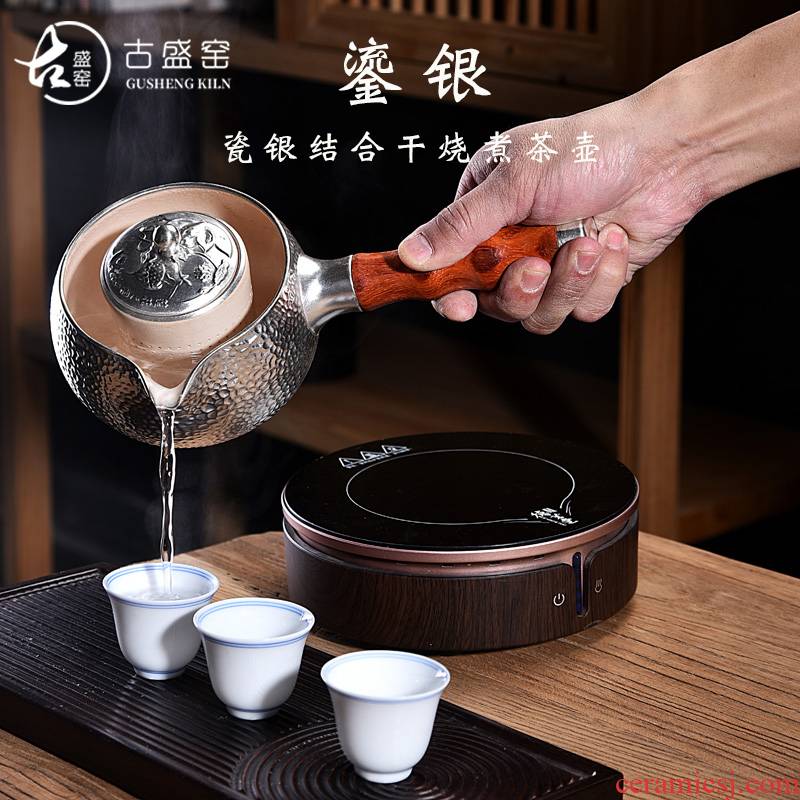Ancient sheng up tasted silver gilding boiling kettle ceramic teapot, black and white teapot electric teapot TaoLu pot temperature points tea cup