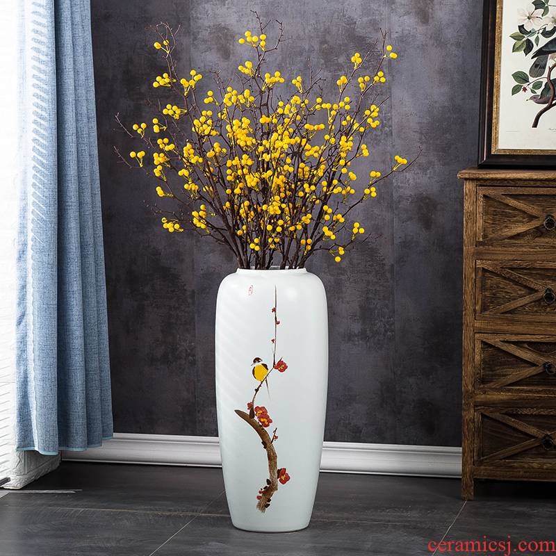 Jingdezhen ceramic hand - made ground vase European I and contracted sitting room TV cabinet dry flower arranging flowers, soft furnishing articles