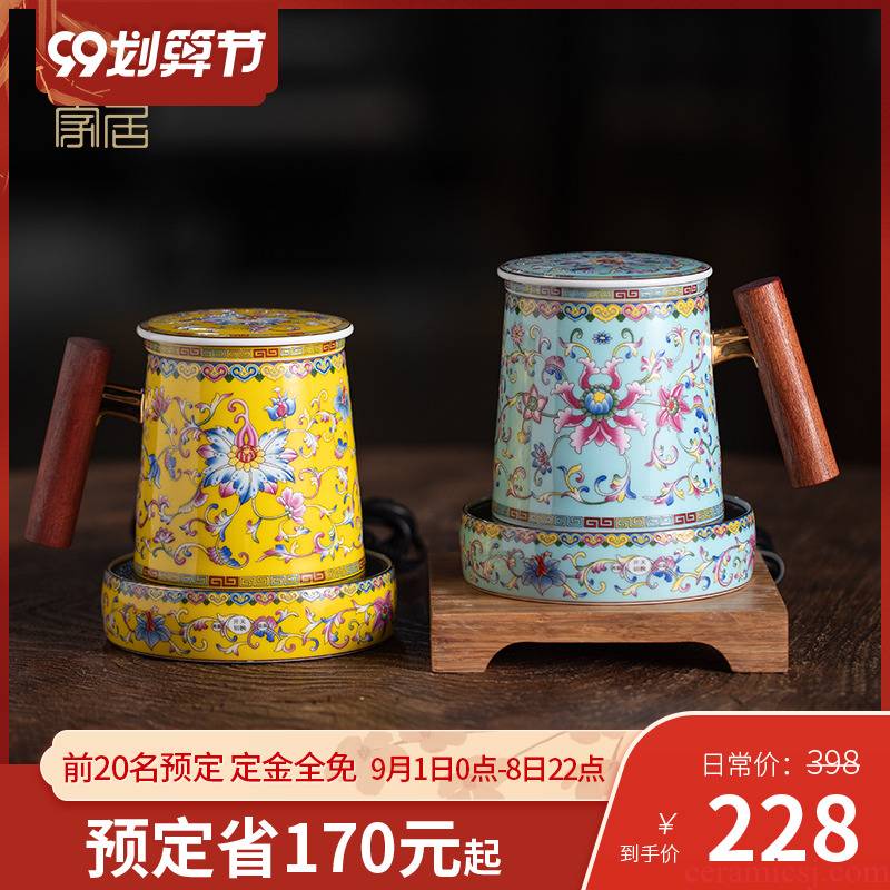 Office of jingdezhen ceramic tea set tea cups to separate Office cup filter tea cup thermostatic mugs