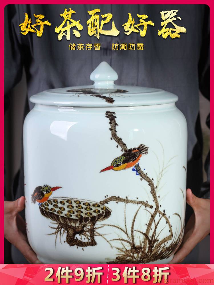Jingdezhen ceramics for years to spare caddy fixings seal pot large moistureproof mildew household storage jar with cover