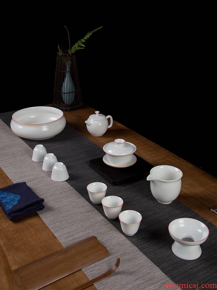 Your up tea suit household jingdezhen ceramic kung fu tea cups of a complete set of high - grade office gifts the teapot