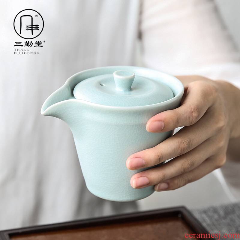 Your up hand grasp three frequently hall pot of single crack cup pot of jingdezhen ceramics slicing can have tea, tea set S24022