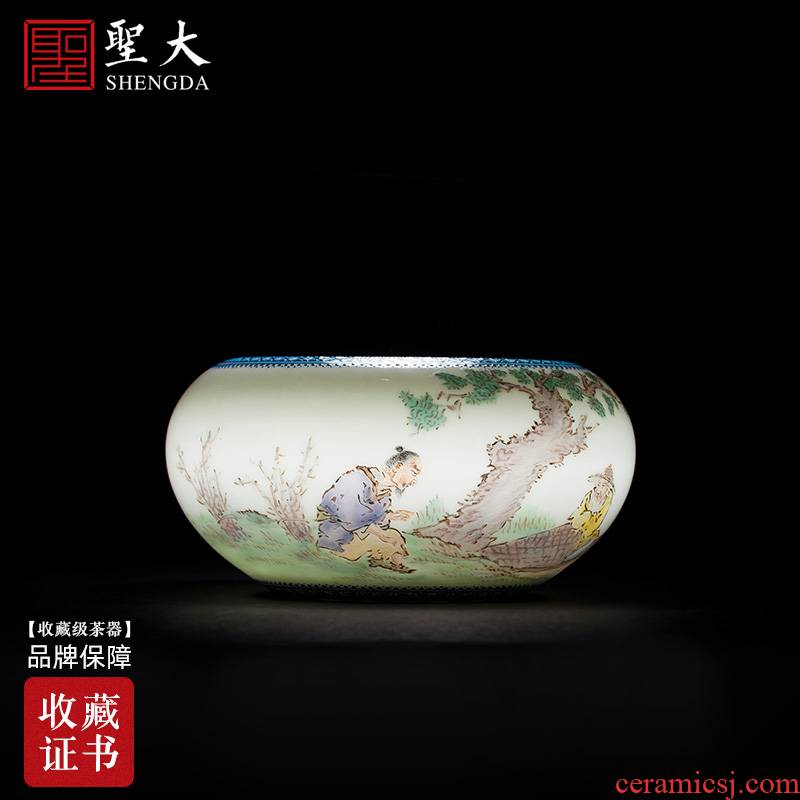 The big four writing brush washer all hand jingdezhen ceramic antique wang pastel character writing brush washer is placed on The questions and answers