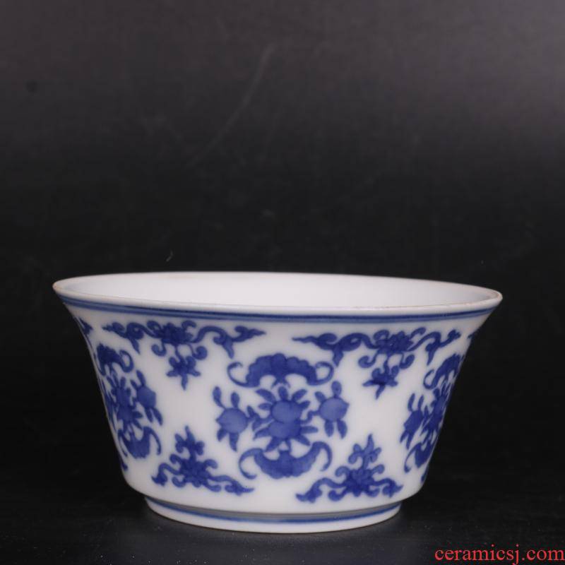 Blue and white life of word lines in the wsop archaize handicraft cups home furnishing articles antique antique Chinese porcelain