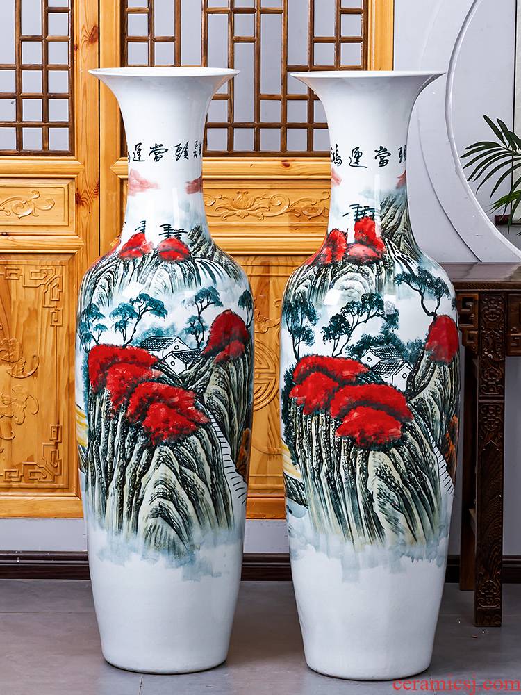 Jingdezhen ceramic hand - made luck of large vases, new Chinese style hotel adornment to heavy large living room