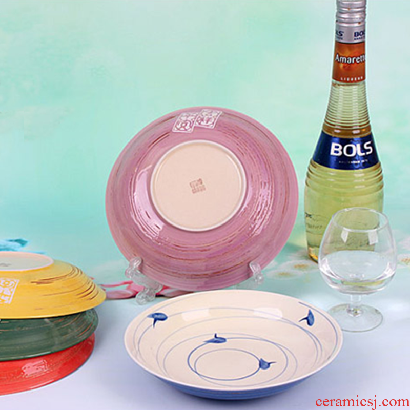 The Original Japanese and Korean ceramics tableware five - color series of peace and prosperity for the deep dish bowl