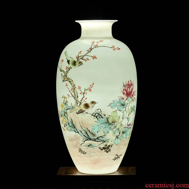 The Master of jingdezhen ceramics hand - made powder enamel bottles of Chinese style living room TV ark, flower arranging porch is decorated furnishing articles