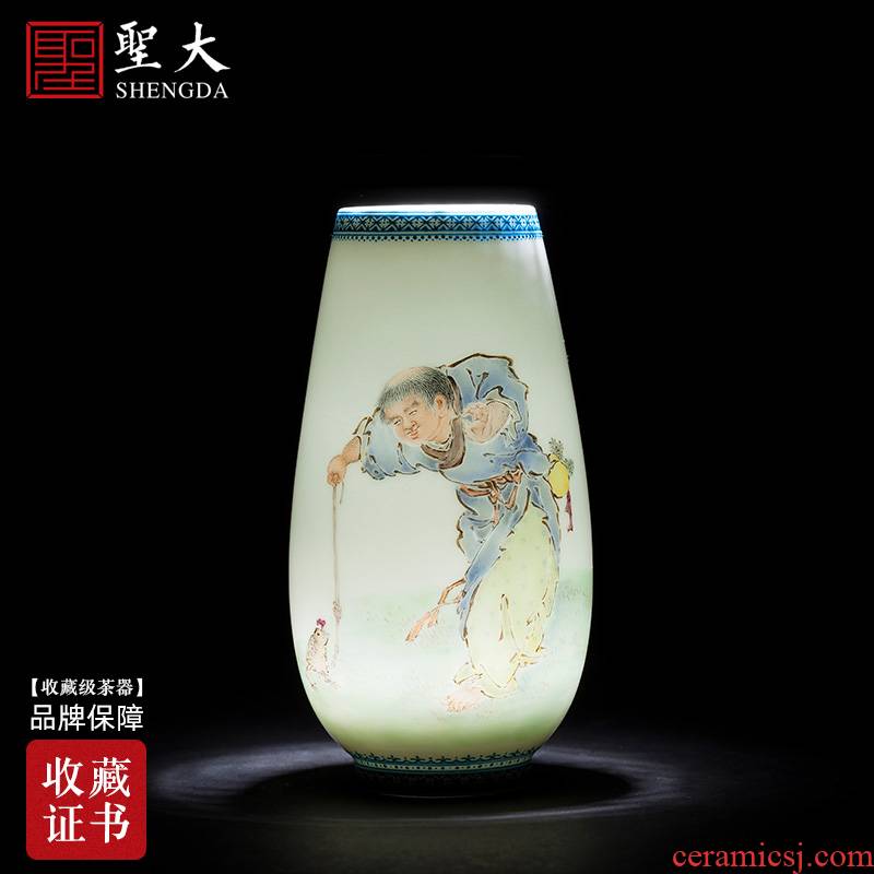 Santa furnishing articles of jingdezhen ceramic vase checking antique wang bang drama spittor flowers and floral outraged pastel characters