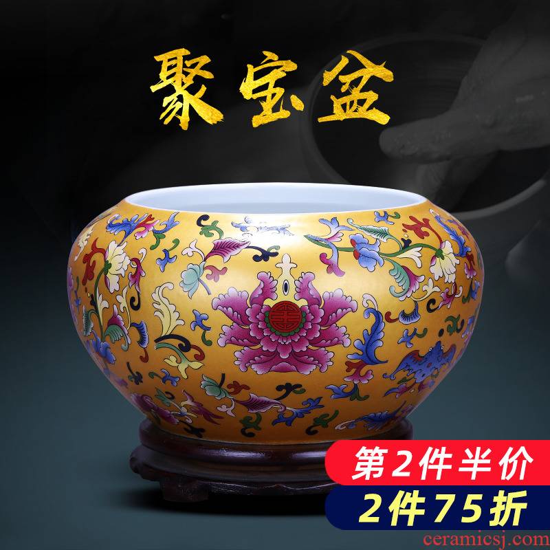 Feng shui plutus cornucopia of jingdezhen ceramics colored enamel tank hydroponic furnishing articles sitting room office decorations