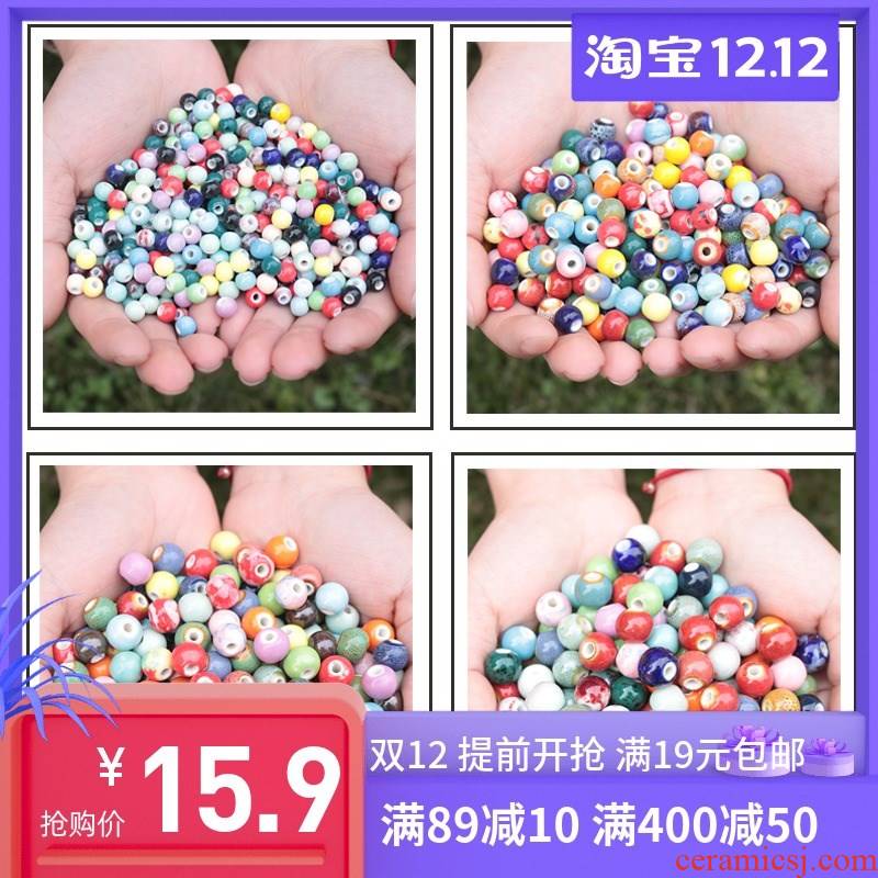 1 catty ceramic beads goody bag beaded bracelet necklace diy materials student kindergarten children 's day knot arts class scattered beads