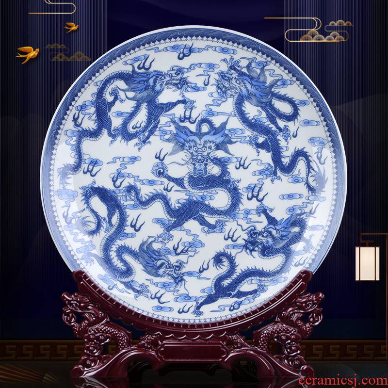 Ten inches dragon ceramics decoration plate