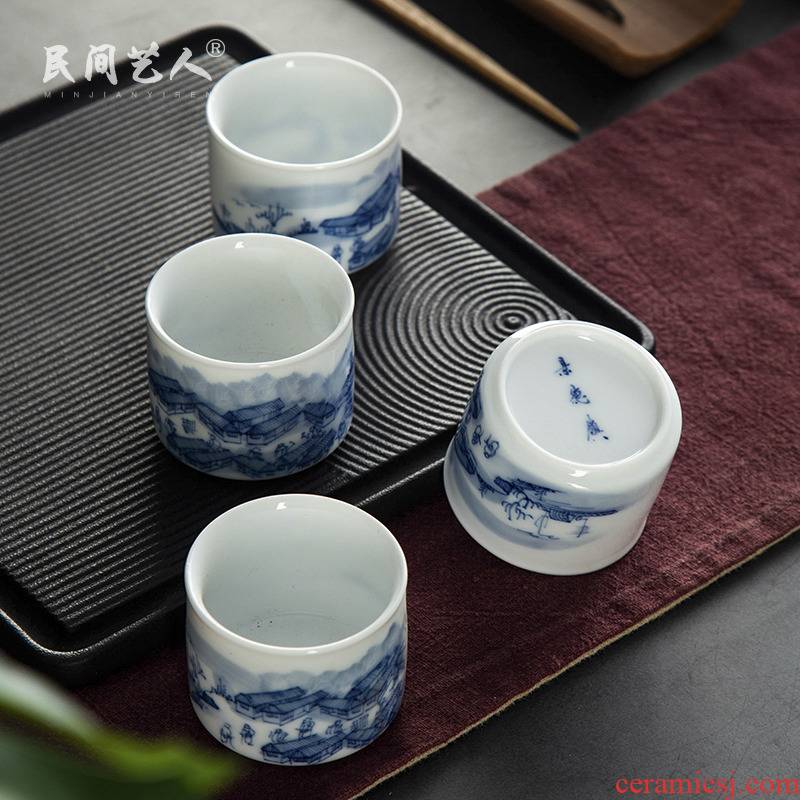 Kung fu noggin high - white master cup ceramic cups individual single cup bamboo cup sample tea cup tea cup