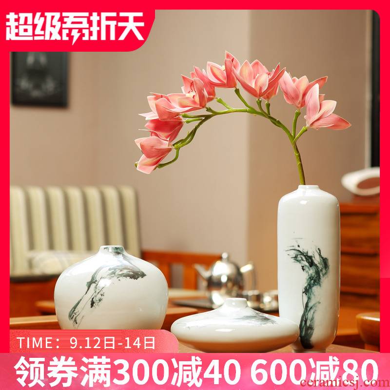 New Chinese style sitting room TV cabinet study zen ceramic vase flower arranging furnishing articles household act the role ofing is tasted version into gifts