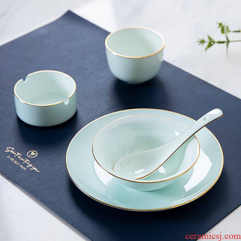 Chinese restaurant Jin Bianqing glaze ipads porcelain tableware club creative ceramic plate dishes plate ipads porcelain table suits for