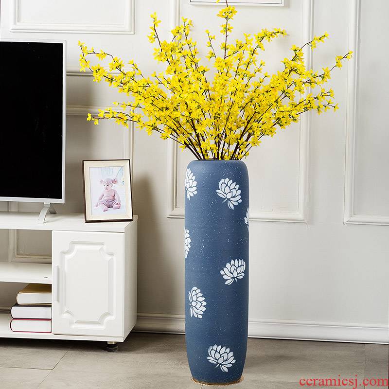 Jingdezhen gagarin 】 【 creative dry flower is placed large sitting room ground vase I and contracted Europe type arranging flowers