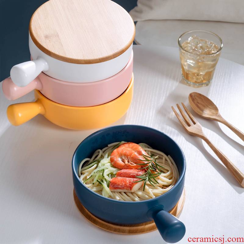 Nordic single ceramic bowl individuality creative home beautiful rainbow such as bowl plate tableware suit Japanese web celebrity ins wind