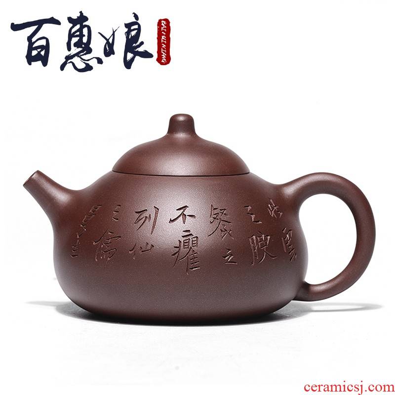 (niang yixing purple clay teapots pure manual master collection tea set keeping undressed ore HengYun purple clay