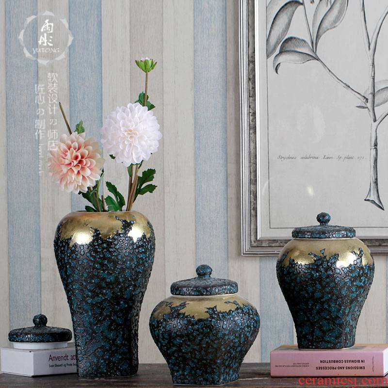 Zen Chinese modern home decoration ceramic furnishing articles hand - made storage tank rich ancient frame TV ark, decoration decoration