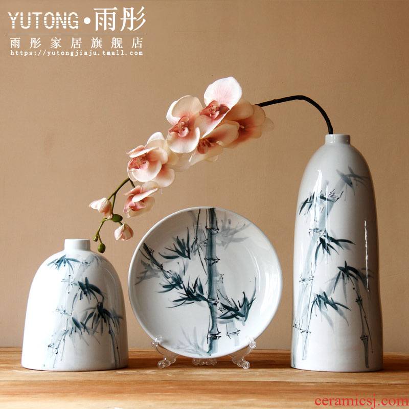 Jingdezhen ceramic vase furnishing articles hand - made desktop household water raise flowers, dried flowers, flower arrangement sitting room hang dish ornaments