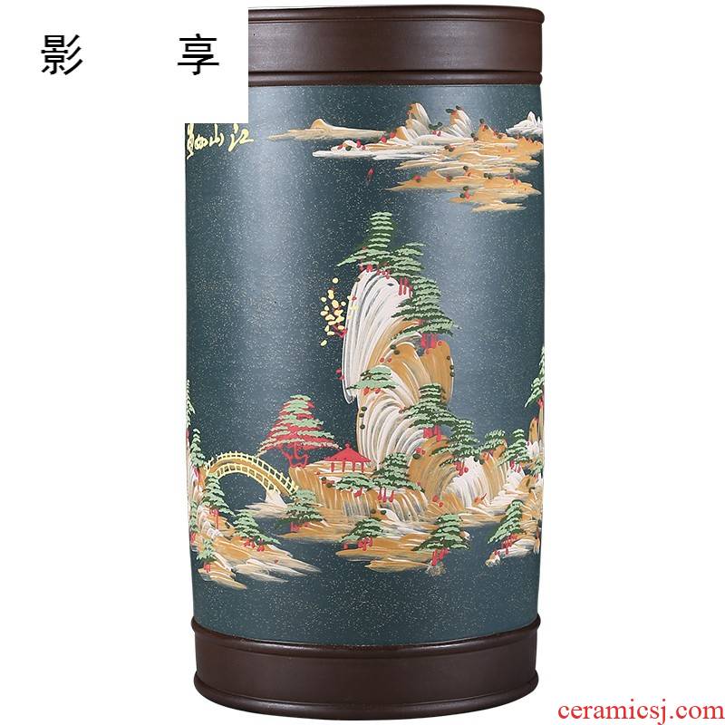Shadow at 25 cake large pu 'er violet arenaceous caddy fixings household carved by hand draw bigger sizes tea urn sealed container jar the the ZLS (central authority (central authority