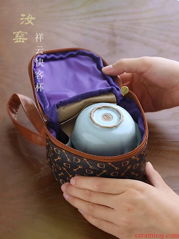 Your up crack cup a pot of 2 CPU use portable travel jingdezhen ceramic kung fu tea set cup teapot