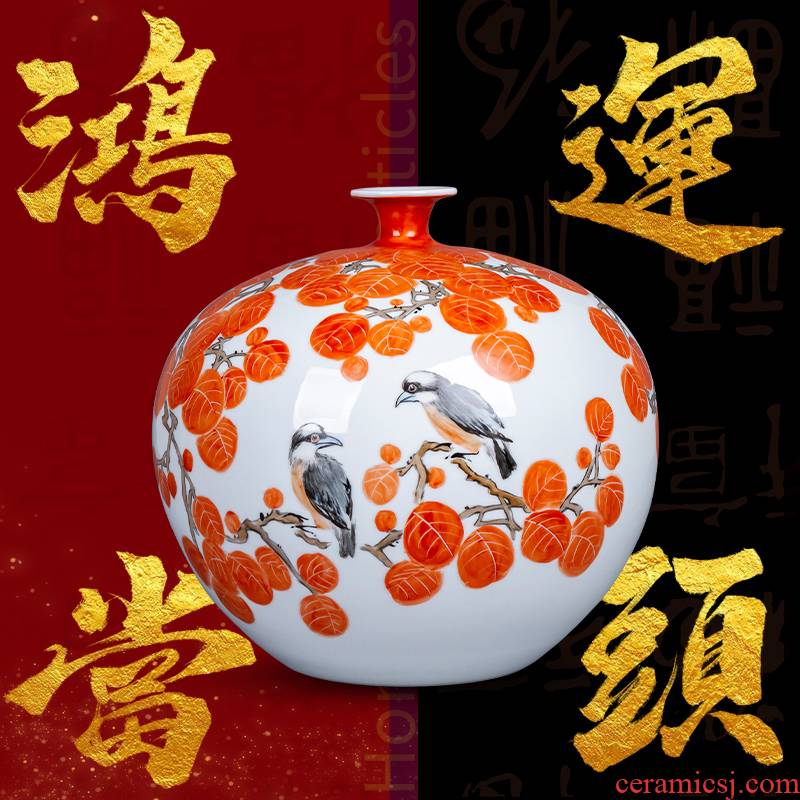 Jingdezhen ceramics floret bottle furnishing articles hand new Chinese style household act the role ofing is tasted sitting room flower arranging rich ancient frame ornaments