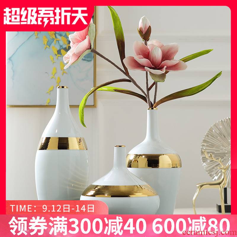 I and contracted ceramic vase Nordic light key-2 luxury furnishing articles sitting room TV cabinet table desktop flower arrangement home decoration