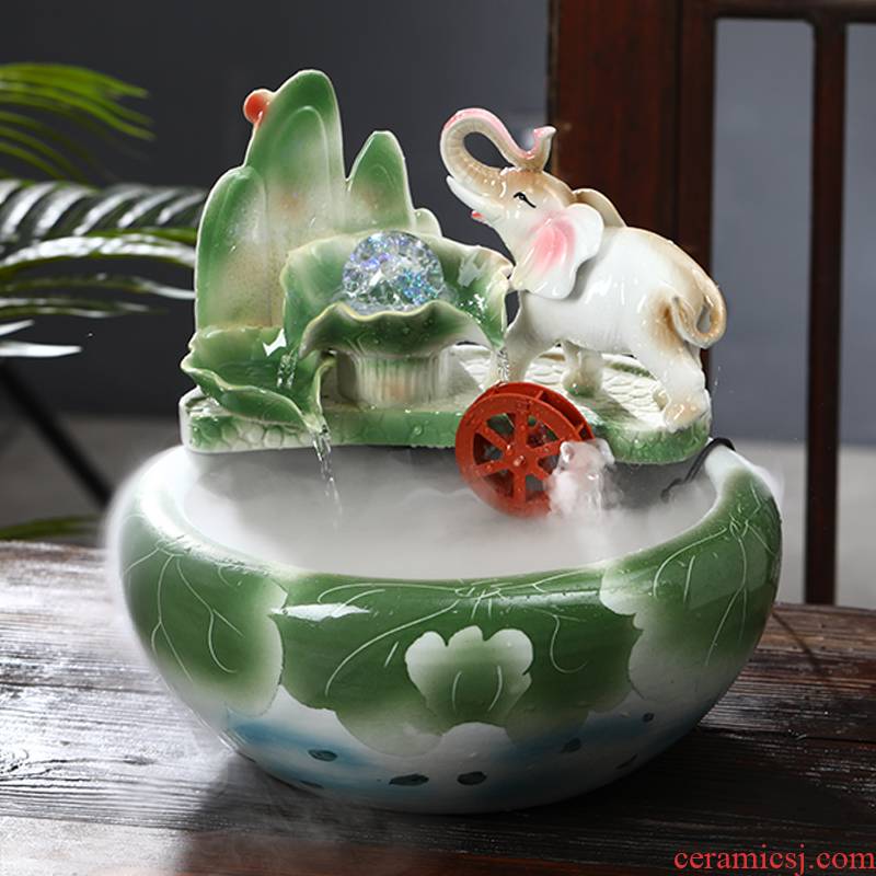 Chinese creative ceramic water aquariums home sitting room goldfish bowl office desktop humidifying geomancy fortune
