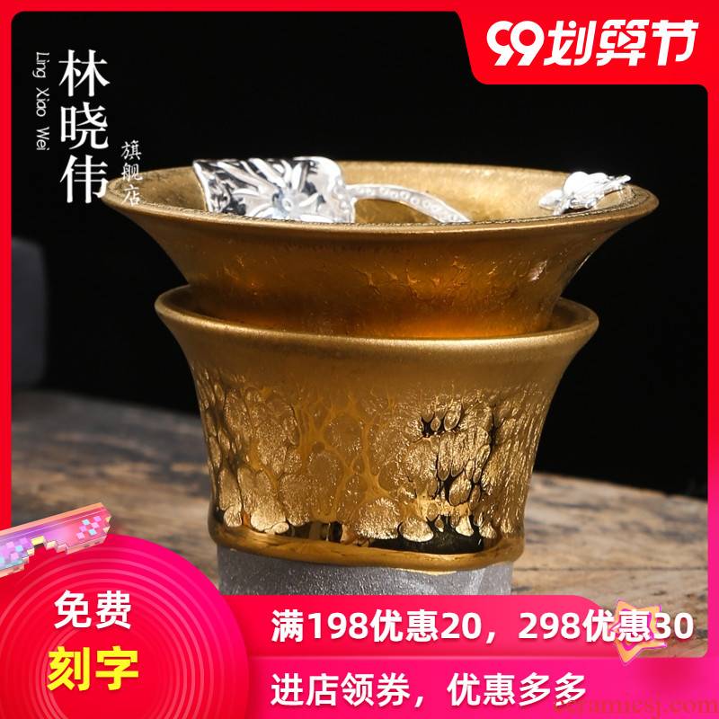 Build light silver ceramic slip through kung fu tea tea tea tea strainer filter tea accessories make tea is tea