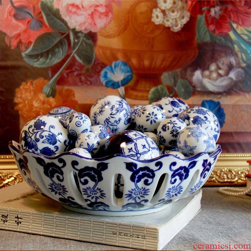 Ceramic decoration furnishing articles float ball & ndash; - Blue and white porcelain ball jingdezhen Blue and white porcelain ceramics furnishing articles
