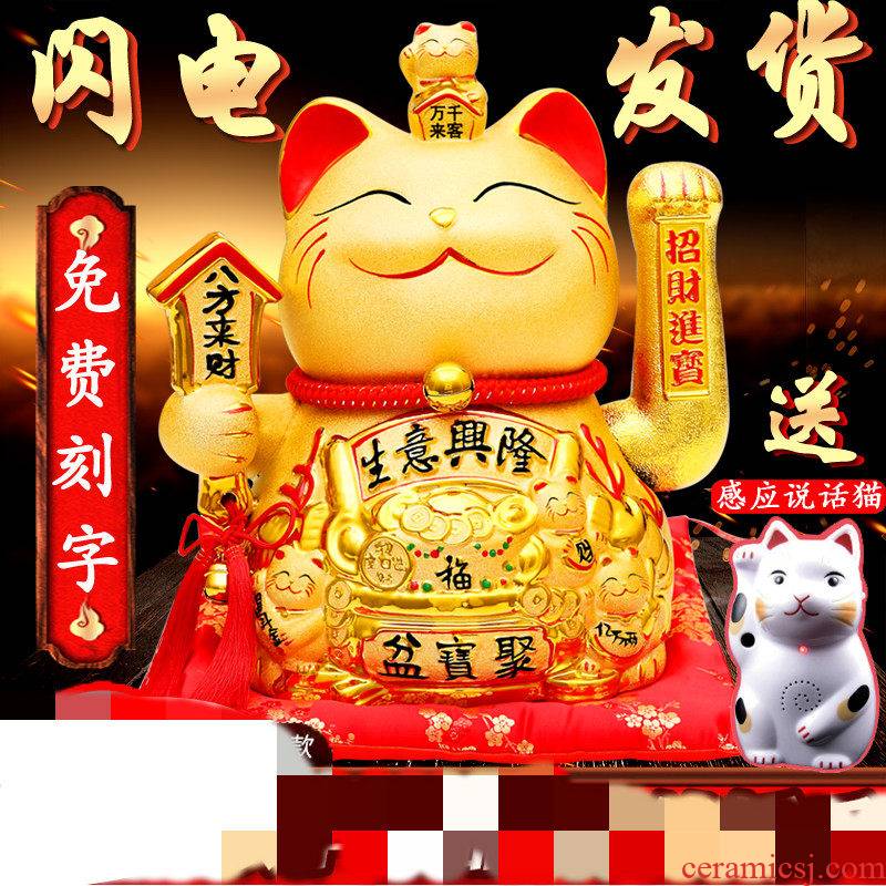 Plutus cat furnishing articles to wave his hand for the opening of new store household gifts ceramic cat 7 to 15 inches large ceramic lovely smiling face