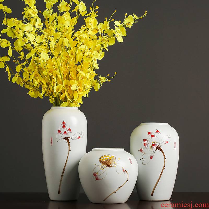Ceramic vases, I and contracted new Chinese zen household living room table accessories TV ark, dried flower adornment furnishing articles