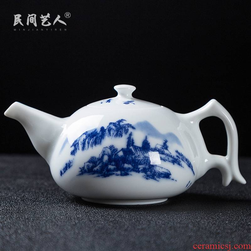 Jingdezhen porcelain teapot filtering pot of tea little teapot household contracted and I ceramic kung fu tea set with zero