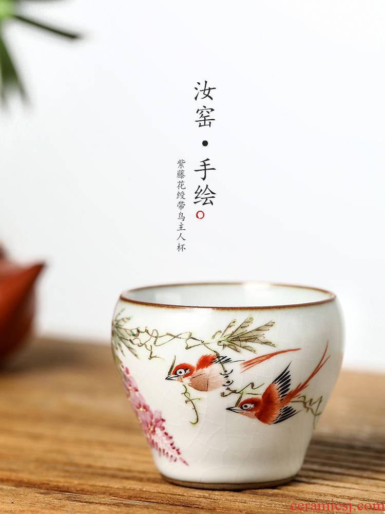 Jingdezhen tea Xu Jiaxing pastel hand - made kung fu masters cup of pure manual ceramic cups your up sample tea cup