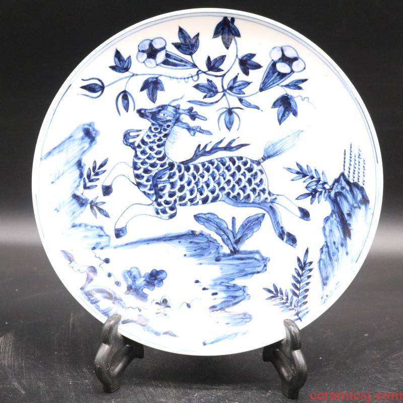Archaize of jingdezhen porcelain, the the qing emperor kangxi porcelain kirin tray hand - made of household of Chinese style furnishing articles antique collection