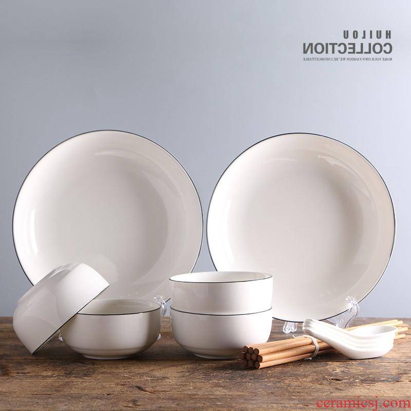 The kitchen, Japan and South Chesapeake tableware contracted household bowls plates tableware ceramics gift set package can be customized LOGO
