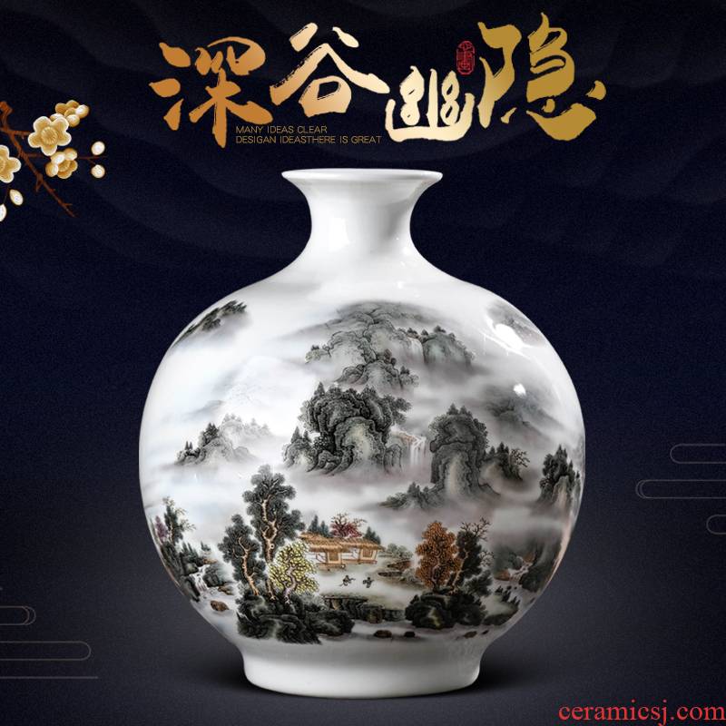Jingdezhen ceramics vase furnishing articles living room flower arranging Chinese style household wine rich ancient frame decorative arts and crafts