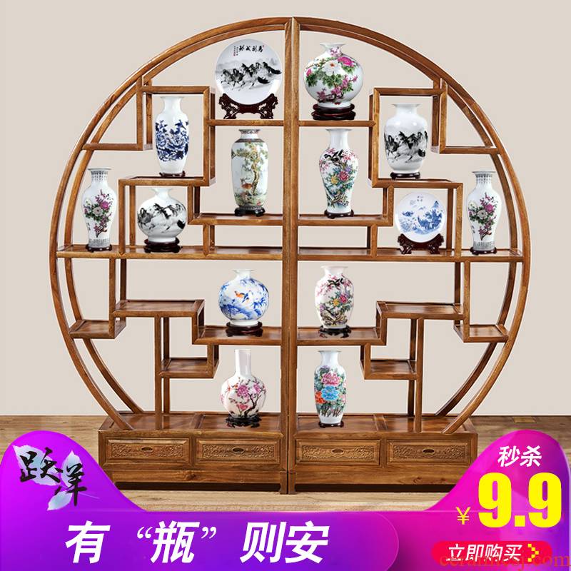 Jingdezhen ceramics vase sitting room office furnishing articles rich ancient frame teahouse antique trinkets, furnishing articles