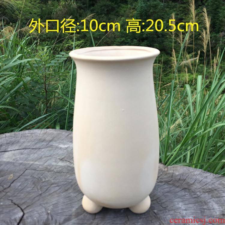 Flowerpot ceramic biscuit firing fangyuan form high Lao - zhuang fleshy basin creative hand - made with feet thoroughly with tao contracted floral outraged