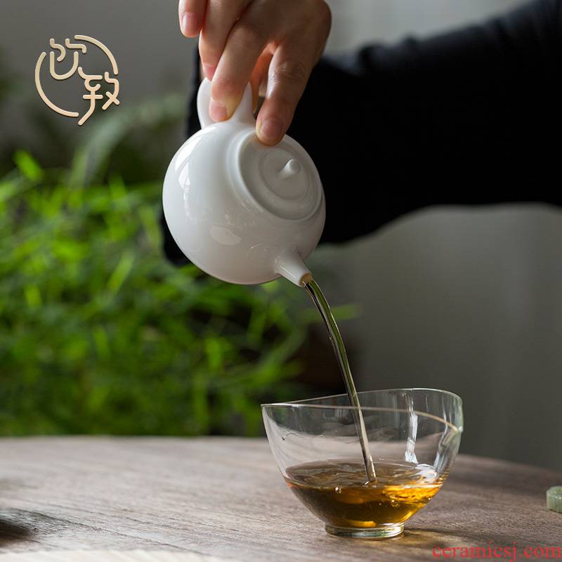 Ultimately responds to the teapot one mini single pot of jingdezhen ceramic kung fu sweet white glazed pot in hand white porcelain tea pot
