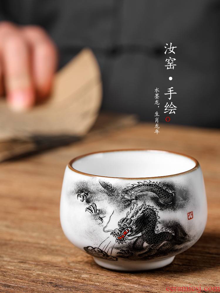 The Master cup single CPU getting jingdezhen ceramic sample tea cup hand - made kung fu tea cup pure manual your up zodiac dragon