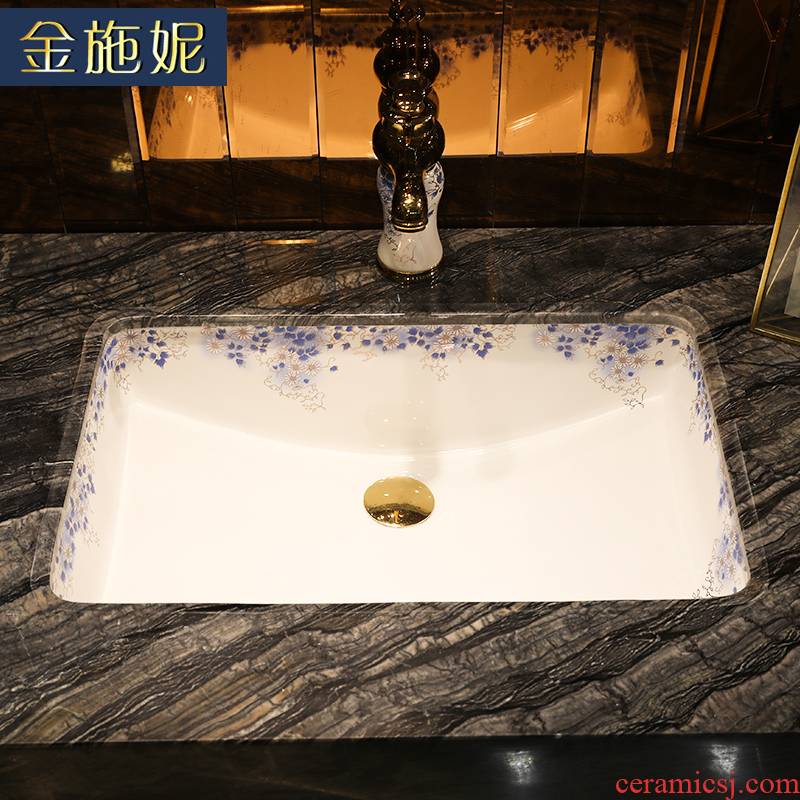 Gold cellnique contracted undercounter wei yu lavatory embedded ceramic toilet lavabo, square for wash basin