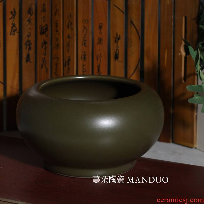 Jingdezhen classical ancient writing brush washer refers to flower pot flowers flower shallow porcelain basin classical porcelain basin water is shallow